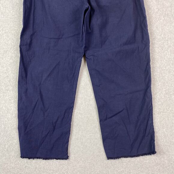 Frank & Eileen Womens 12 Navy Blue Kinsale Cotton Linen Blend Pants - Picture 7 of 9